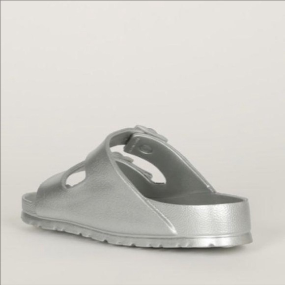 Foam Style Double Buckle Sandals- Silver - Picture 4 of 5